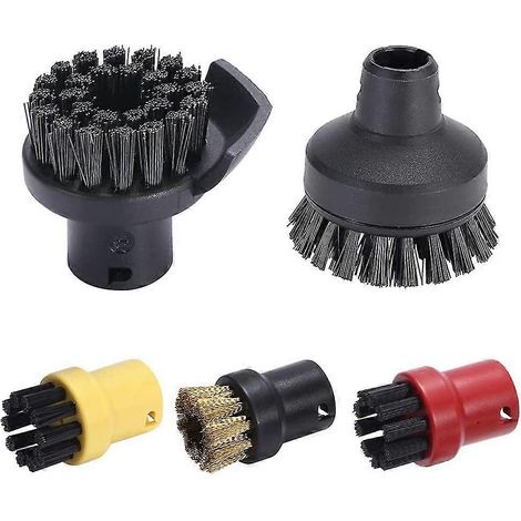 Ensemble de 5 brosses rondes, brosse ronde pour embout de nettoyeur vapeur SC1 SC2 SC3 SC4 SC5, 4 brosses rondes (1/5)