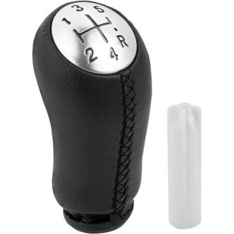 5 Vitesses Pommeau de Levier de Vitesse Cuir Compatible Pour Renault Clio iii 2005-2009 (Noir) (1/4)