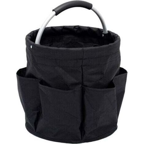 Panier Rangement Produit d'entretien(Noir), 6 rangements pliables, avec poignée de transport (1/5)