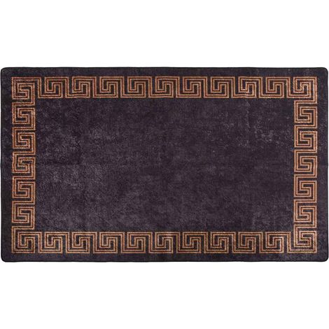 Maison Exclusive - Teppich Waschbar 120x180 cm Schwarz und Golden (1/5)