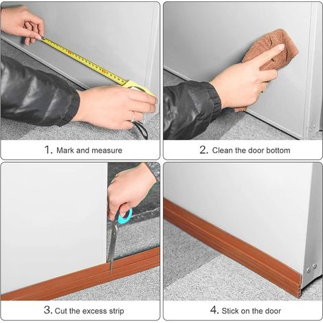 Seuil de porte anti-intrusion et isolant [Stop draft] Silicone flexible ajustable waterproof blanc/gris/noir/marron taille 100x4x4cm 1pc incl. (1/5)