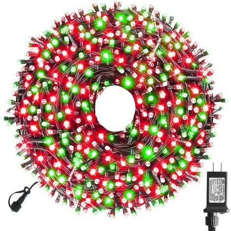 Guirlande lumineuse 32 m 300 LED – Rouge, vert, 8 modes – Intérieur, extérieur – Noël, fête (1/4)