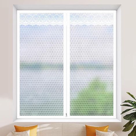 100x120cm Largeur x Hauteur Kit D'isolation de Fenêtre pour l'hiver,Film Fenetre Isolant,Rideaux Isolant,Couverture de Fenêtre en Plastique,Protection Contre le Froid,Isolation Thermique,Réutilisable (1/5)