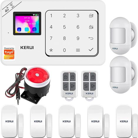 Système d'alarme maison WiFi 4G GSM - Sirène de porte - 110 dB - Avec détecteur de mouvement - Télécommande extérieure - Corne de sirène - Fenêtre pour camping-car, garage (1/5)
