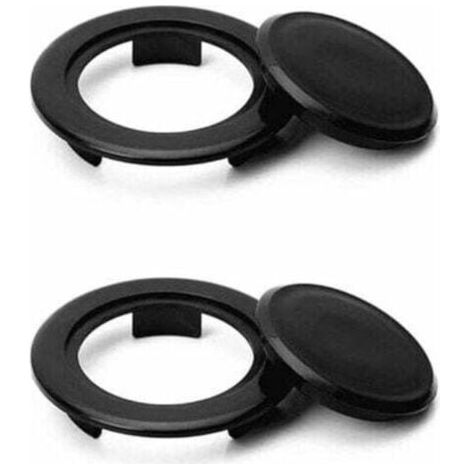 Set of 2 black hole rings and caps for 4.2 cm holes for parasol poles on patio tables (1/4)