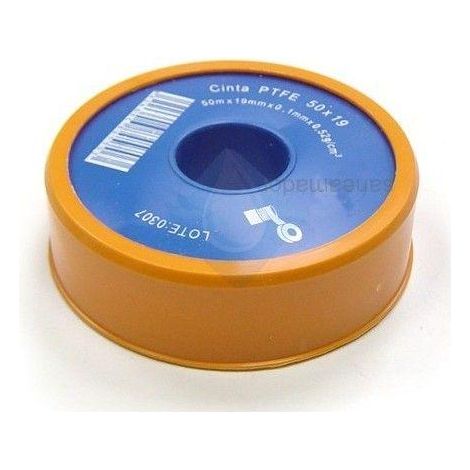 Rollo cinta de teflón - UNECOL Medidas: 12 m x 12 mm x 0,075 mm. 0,35 g/cm³