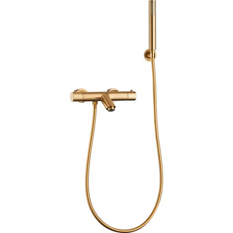 Grifo bañera-ducha dorado cepillado termostático Birim de Valaz (1/5)