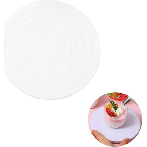 Cake Turntable 5.5 Inch Rotating Tray for Mini Pies, Muffins and Breads, Plastic Non-Slip Baking Tray Practical Baking Accessory for Cake Decorating and Baking (1/5)