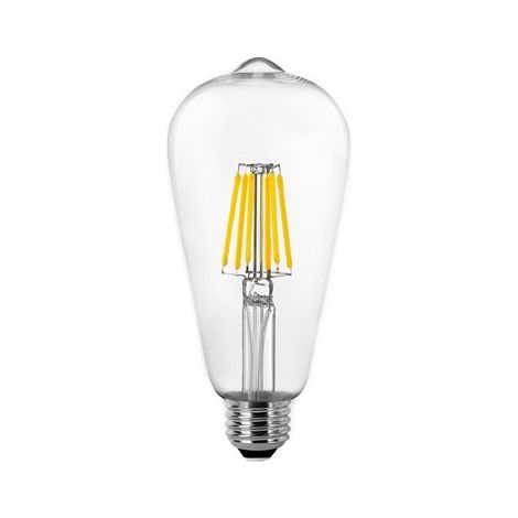Ampoule LED à filament poire E27 ST-64 (8 W 4 000 K 1 055 lm) IP20 Ø 6,4 x 14,3 cm transparente (1/2)