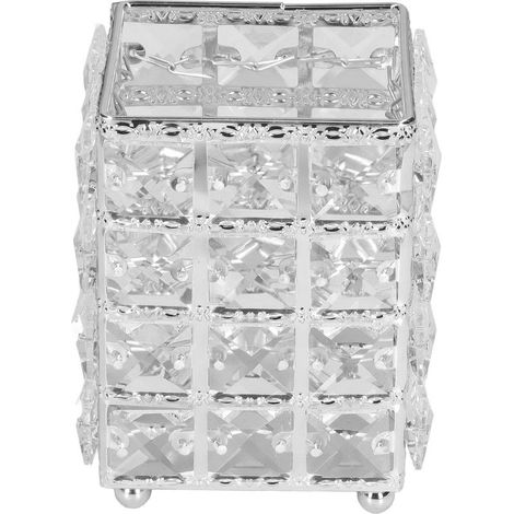boîte de rangement-Porte-baguettes de maquillage élégant avec support acrylique et base métallique argentée pour organisation cosmétique (1/4)