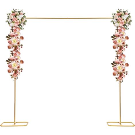 2 m x 2 m di sfondo per feste di nozze, decorazione rettangolo Arch Stand fai da te, telaio quadrato in metallo dorato, decorazione per feste di nozze (1/5)