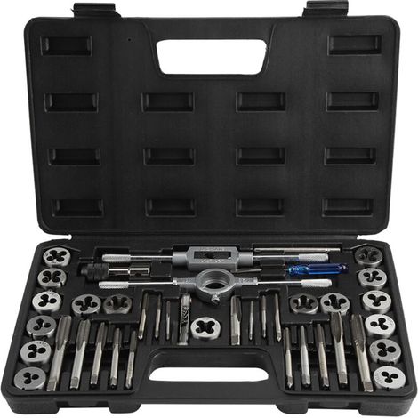 Set di maschi e filiere metriche Ulisem da 40 pezzi, set di maschi e filiere con scanalature da M3 a M12 con estrattori per viti, per macchine utensili, moduli di precisione, trasformatori (1/4)