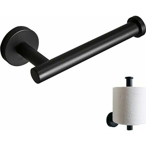 Porte-Papier Hygiénique Noir, Porte Papier WC Mural, Porte-Papier Acier Inoxydable, Mural Métal Porte Papier, Forte Portance, sans Rouille, pour Cuisine, Salle Bain, Noir (1/4)