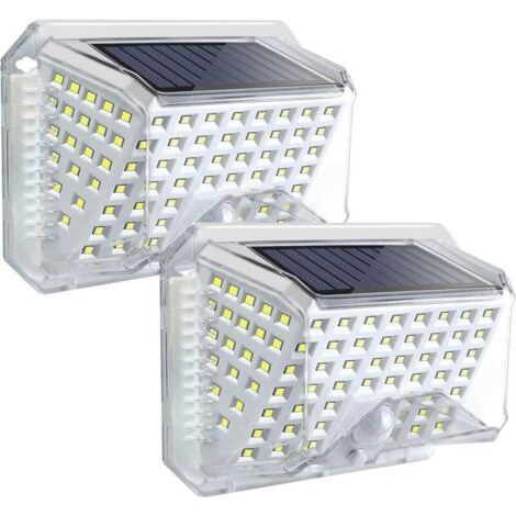 LaBlanc - 2pcs Lampe Solaire Exterieur LED Lumiere Eclairage avec Detecteur de Mouvement 270° Angle IP65 Etanche Spot Solaire Extérieur sans Fil pour Jardin Porche Balcon (1/5)