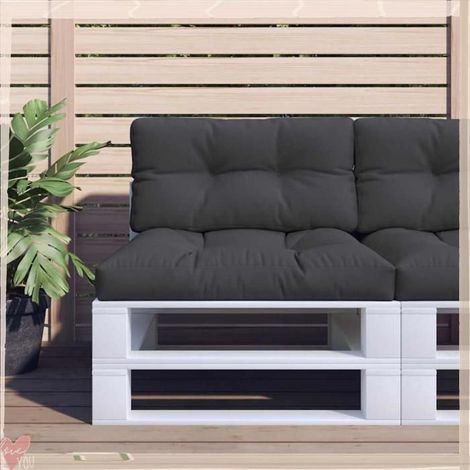 360696 Coussins de palette lot de 2 noir tissu (1/5)