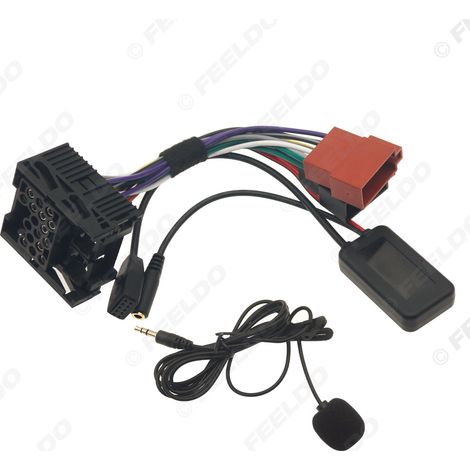 Compatible avec le lecteur de musique Bluetooth sans fil BMW BMWE46/Land Rover avec microphone, câble adaptateur ISO et câble convertisseur AUX. (1/5)