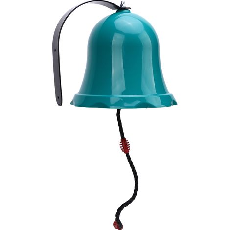 Clochette murale d'extérieur au son clair et puissant, jouet pour maison en bois pour enfants, couleur cyan (1/5)