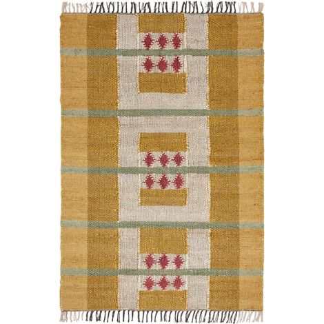 Tapis de sol en Tissage graphique en coton et jute ANDONI