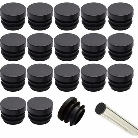 Lot de 32 embouts de pieds de chaise ronds en plastique, diamètre 16 mm, protège-sol pour la protection des pattes de meuble (1/4)