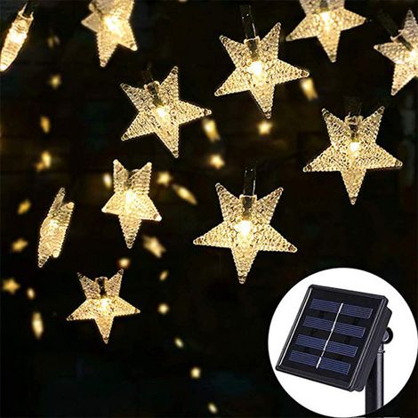 Guirlande lumineuse solaire en forme d'étoile, lampes solaires étanches pour usage extérieur-AquaForge (1/5)