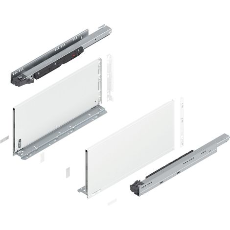 Blum Legrabox pure H F Schubladenschienen Set 1 Paar, 70kg 500mm Tip On Vollauszug, seidenweiß (1/5)