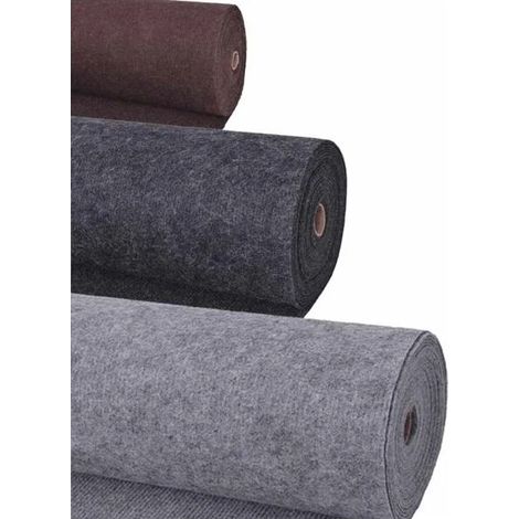 Moquette grise, 1,2 x 10 mètres, polyester. (1/5)