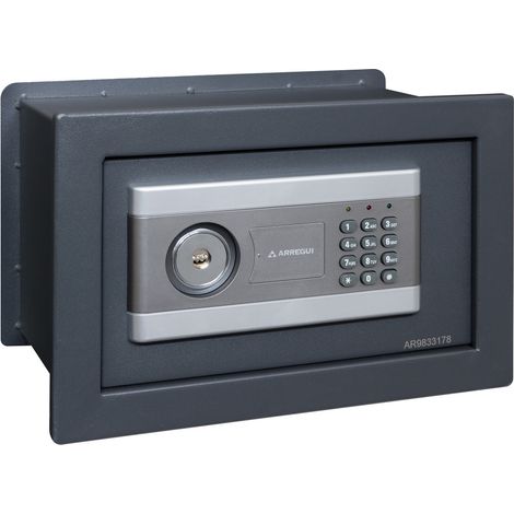 ARREGUI Stylo 19010W-S1 Caja fuerte de empotrar a pared con cerradura de llave y codigo Caja de doble Seguridad para casa y hogar Fácil de instalar 21 x 32 x 20 cm 8L (1/5)