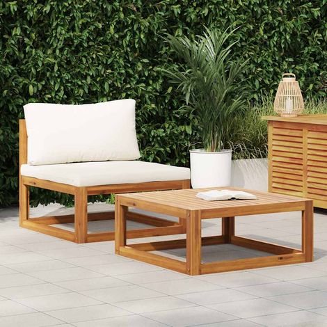 vidaXL Set Divani da Giardino 2 pz con Cuscini in Massello di