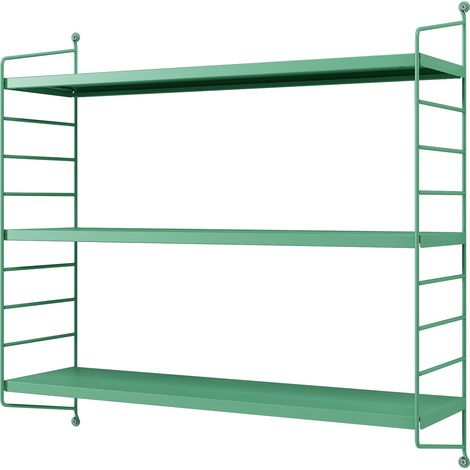 Étagère murale à 3 niveaux modulables 50 x 60 x 15 cm vert pastel mat (1/4)