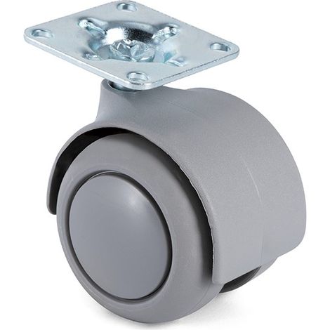 Q&Q rueda giratoria onixa aro de goma ø50 gris plástico , La rueda giratoria Onixa aro goma de Q&Q, con un diámetro de 50mm, es ideal para mover muebles fáci (1/3)