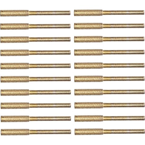 Affûteur de Tronçonneuse Diamant 20 Pièces,pour Chaine de Tronconneuse Outil de Meulage de Polissage (Or 5,5mm) (1/4)