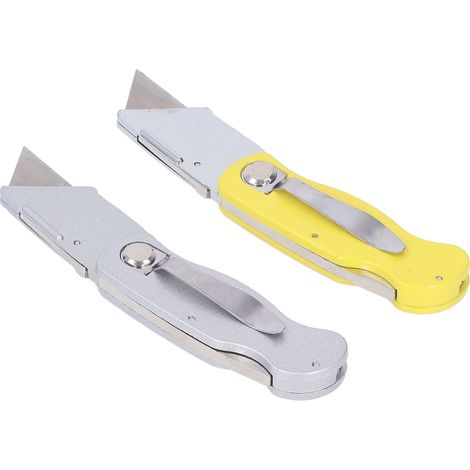 Zweiteiliges Klappmesser, robuste Aluminiumklinge, Industriemesser, Taschenformat, 10 Ersatzklingen im Lieferumfang enthalten, kompaktes Outdoor-Werkzeug. (1/5)