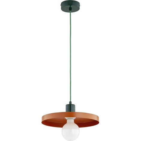 Suspension minimaliste orange-vert disque E27 15W LITO (1/2)