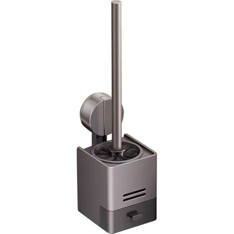 Brosse WC murale à ventouse, support avec bac d’égouttage, brosse toilette sans angle mort pour salle de bain (1/3)