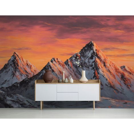 Fototapete Berge Landschaft Natur, für Wohnzimmer und Schlafzimmer, 150 x 105 cm – Komplettset inkl. Kleister & Anleitung (1/5)