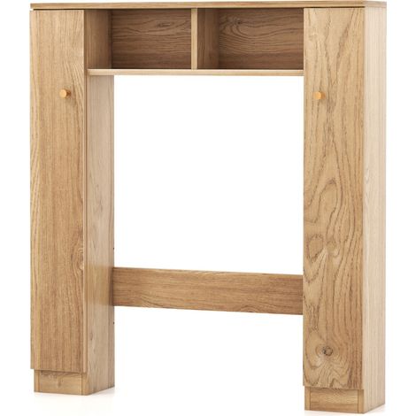 Mueble de almacenaje sobre el inodoro 575 x 18 x 805 cm con estantes regulables y diseño moderno en MDF beige 200010220