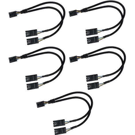 Câble répartiteur RGB 4 broches (mâle vers femelle) pour Corsair RGB Hub, Lighting Node Core et iCUE Commander CORE XT (5 pièces) - JBMEDIA (1/4)