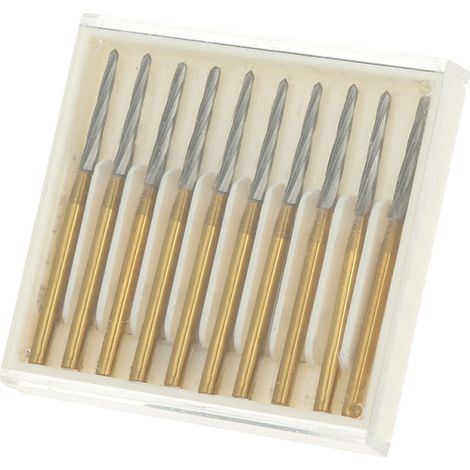 10 fresas dentales Endo-Z para uso en laboratorio, fabricadas en carburo de tungsteno, para acabado de alta velocidad, FG, 21 mm/25 mm/28 mm (opcional). (1/5)