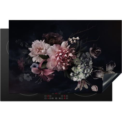 PROTEZIONE PER PIANO COTTURA A INDUZIONE Fiori - Vintage - Pastello - Rosa - Bianco 81.2x52 (1/5)