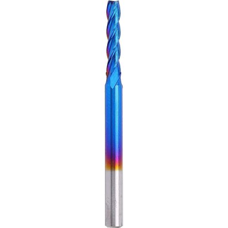 4-schneidiger Schaftfräser aus Wolframstahl mit NanoBlue-Beschichtung, CNC-Fräser mit geradem Griff (3,175 x 2,5 x 12)