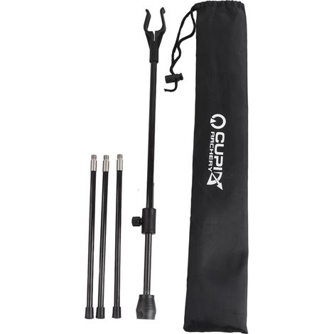 Support d'arc à poulies réglable en fibre de verre, léger et portable, pour chasse et tir en extérieur, couleur noire. (1/5)