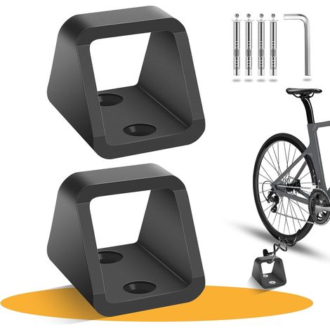 2 Ancrage Mural pour Vélo, Acier de 5 mm d'épaisseur, Ancrage Mural Stable Avec 4 Jeux de Vis en Acier Inoxydable 304, Protection Antivol de Vélo avec Support Mural (1/5)