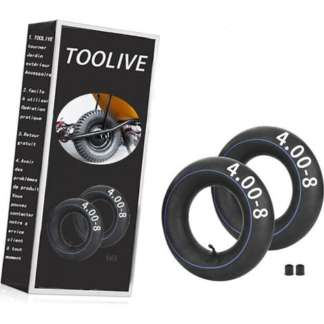 royaluxe -Lot de 2 tondeuses de Karting minibike à Chambre à air Robuste de 4.80/4.00-8 "Chariots à Main Brouettes Chariot Isobutylène Isoprène Caoutchouc (1/3)