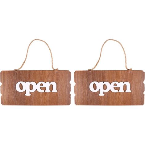 2 Pièces Panneaux Bois Double Face Vintage Open Closed Signalétique Porte Réversible pour Commerces Restaurants Cafés Décoration Murale Intérieure et Extérieure (1/5)