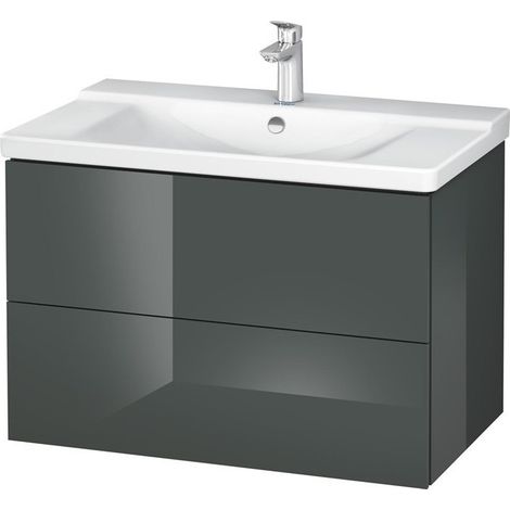 Meuble sous-vasque L-CUBE 820x481x555mm Gris Doloaveci brillant