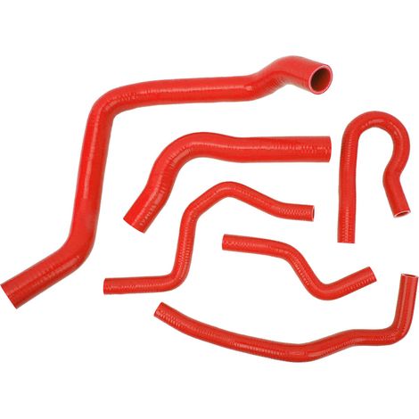 Kit de 6 durites de refroidissement en silicone pour radiateur, compatible avec Honda Civic Type R EK EG B16A B18C B20B (1992-2000), rouge.