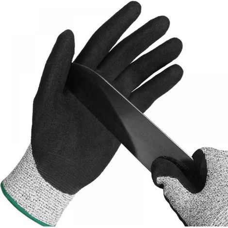 (L) Gants résistants aux coupures, gants à huîtres, protection adaptée aux gants de travail pour la découpe d'huîtres, la découpe de viande, le jardinage et la sculpture (1/3)
