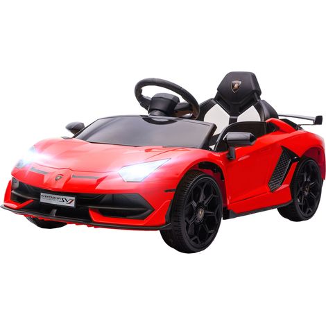 Macchina Elettrica per Bambini 12V con Licenza Lamborghini Aventador SVJ Roadster Rosso (1/5)