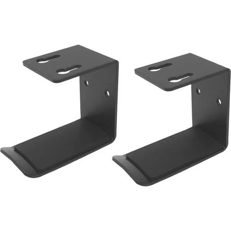 Kopfhörerhalter aus Metall, Schreibtischhalterung, Kopfhöreraufhänger zum Kleben und Anschrauben, Universalhaken für alle Kopfhörer, 2 Stück, Schwarz (1/4)