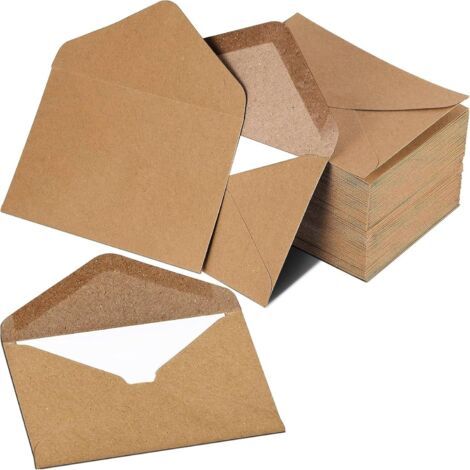 QORVA-Enveloppes En Papier Kraft,(162 x 114 mm),pour lettres, carte de vœux, carton d’invitation, carte d’anniversaire-Burn,50 pièces